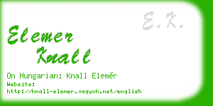elemer knall business card