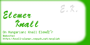 elemer knall business card